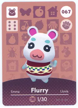 Flurry #067 - Amiibo Card - Animal Crossing Series 1 - Authentic Nintendo - Image 1