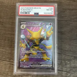 2023 POKEMON MEW EN-151 ULTRA RARE #188 ALAKAZAM EX PSA 8 - Image 1
