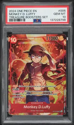 2024 One Piece Promo Treasure Boosters Alt Art Monkey D. Luffy #ST10-006 PSA 10 - Image 1