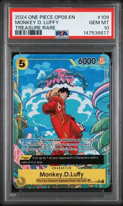 2024 One Piece Op08-Two Legends Monkey D. Luffy Treasure Rare PSA 10 #109 - Image 1
