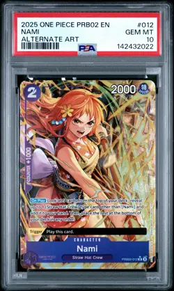 2025 One Piece PRB02-Premium Booster - Nami #012 - Alternate Art - PSA 10 - Image 1