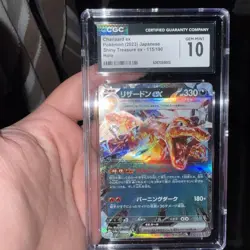 CGC 10 Charizard ex 115/190 Shiny Treasure Ex Holo Japanese Pokemon Card Slab - Image 1