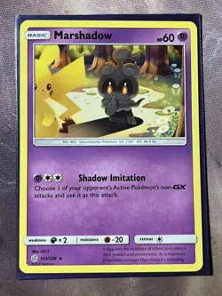 Pokemon Cards Marshadow 103/236 Non Holo Rare Cosmic Eclipse - (NM) - Image 1