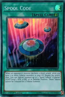 FIGA-EN040 SPOOL CODE SUPER RARE 1ST EDITION YuGiOh CARD - Image 1