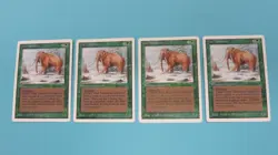 4x WAR MAMMOTH SUMMON UNLIMITED EDITION MTG MAGIC THE GATHERING NM - Image 1