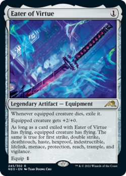 1x Eater of Virtue - Foil NM-Mint, English Kamigawa: Neon Dynasty MTG Magic - Image 1