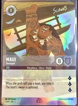 Maui - Demigod 23 D100 Alternate Art Disney100 Promo Lorcana Card - Image 1