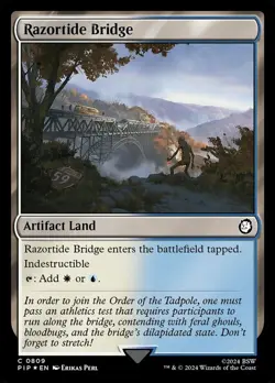 Mint/Near-Mint, English - 1 x MTG Razortide Bridge - Surge Foil Universes Beyond - Image 1