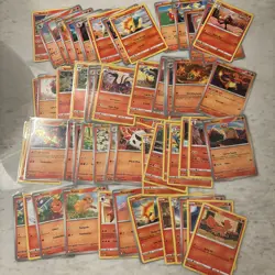 Pokemon Fire Type Card Lot 20 Cards Mixed Bundle NM Bulk Trading Cards - Image 1