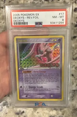 2005 POKEMON EX DEOXYS #17 DEOXYS-REVERSE FOIL PSA 8 - Image 1