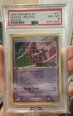 2005 POKEMON EX DEOXYS #17 DEOXYS-REVERSE FOIL PSA 8 - Image 2