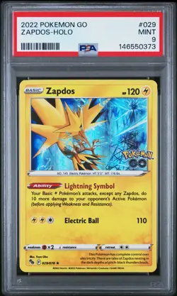 2022 POKEMON GO STAMPED #029 ZAPDOS-HOLO PSA 9 LOW POP OF 131 (FREE S&H) - Image 1
