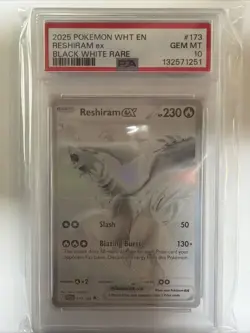2025 Pokemon WHT EN Black White Ware #173 Reshiram ex PSA 10 GEM MINT - Image 1
