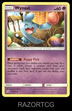 WYNAUT 77/236 UC UNIFIED MINDS POKEMON NM/M - Image 1