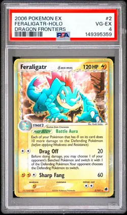2006 POKEMON EX DRAGON FRONTIERS #2 FERALIGATR-HOLO PSA 4 - Image 1