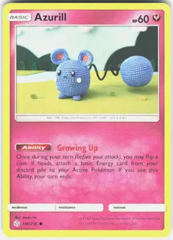 Azurill 146/236 Common Cosmic Eclipse Pokemon Lightly Played - Image 1