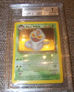 Dark Arbok Holo Team Rocket BGS 7, 7.0 Vintage Rare Holo Pokemon #2/82, error - Image 1