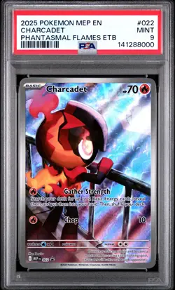 2025 POKEMON MEP EN-ME BLACK STAR PROMO #022 CHARCADET PSA 9 - Image 1