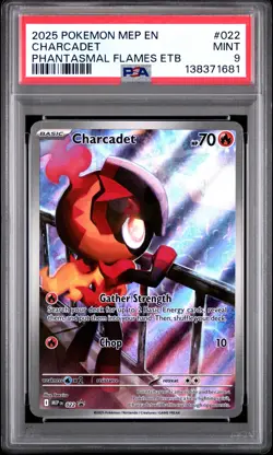 2025 POKEMON MEP EN-ME BLACK STAR PROMO #022 CHARCADET PSA 9 - Image 1