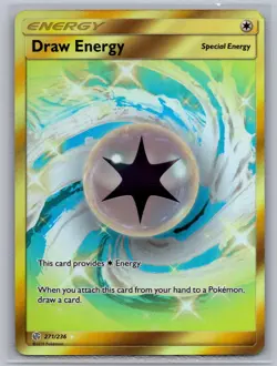 Draw Energy 271/236 Secret Rare Cosmic Eclipse Pokemon Moderately Played - Image 1