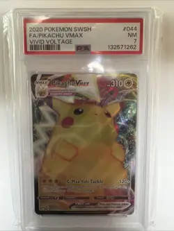 2020 Pokemon SWSH Vivid Voltage Pikachu VMAX #044/185 PSA 7 NM Near Mint Holo - Image 1