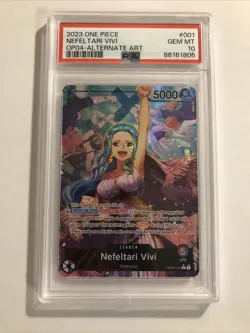 ONE PIECE - NEFELTARI VIVI OP04-001 ALTERNATE ART - leader - ENG - PSA 10 - Image 1