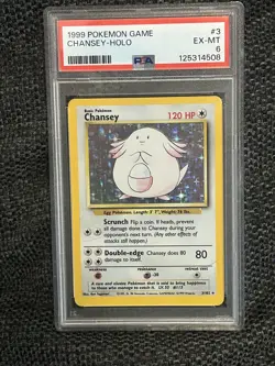 Chansey 3/102 Holo Rare 1999 Pokemon Base Set Unlimited English PSA 6 NM - Image 1
