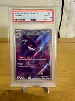 Pokemon Gengar Full Art 2025 CBB3C 0307/07 PSA 10 Gem 3 - Image 1
