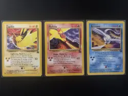 2000 Pokemon Movie Promo Cards Black Star Moltres Articuno Zapdos 21 22 23 LP - Image 1