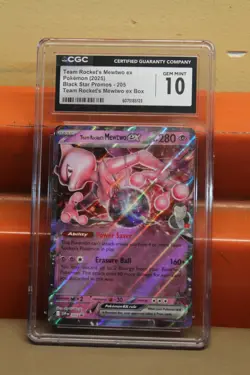 Pokemon Mewtwo EX Team Rockets Black Star Promo Card SVP205 CGC Gem Mint 10 - Image 1