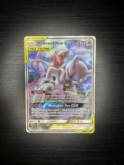 Pokemon Mewtwo and Mew Tag Team GX Sun Moon SM191 Holo Promo Card NM - Image 1