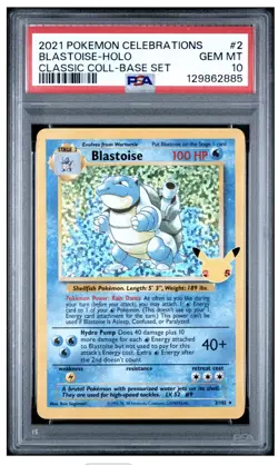 2021 POKEMON CELEBRATIONS CLASSIC COLLECTION #2 BLASTOISE-HOLO PSA 10 - Image 1