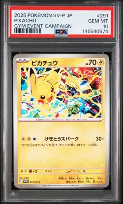 Pokemon Japanese Pikachu PSA 10 SV-P 291 #bcb0 - Image 1