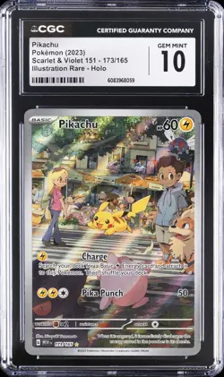 2023 POKEMON SCARLET & VIOLET 151 #173/165 PIKACHU CGC 10 GEM MINT - Image 1