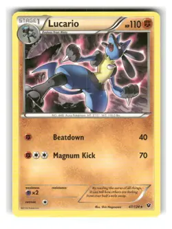 Lucario 47/124 Rare Fates Collide Pokemon Lightly Played - Image 1