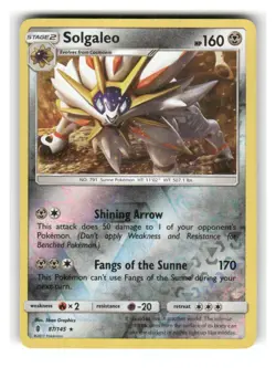 Solgaleo 87/145 Rare Guardians Rising Pokemon Reverse Holo Near Mint - Image 1