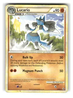 Lucario 19/95 Rare HGSS Unleashed Pokemon Moderately Played - Image 1