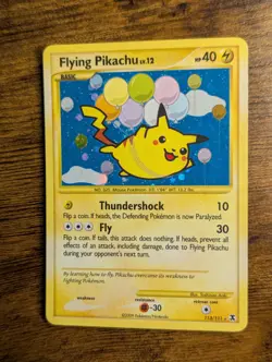 Pokemon 2009 🎈☁ Flying Pikachu 113/111 Rising Rivals Holo Secret Rare ✨ - Image 2