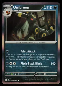 Umbreon 059/131 Holo Rare Prismatic Evolutions Pokemon Holo Near Mint - Image 1