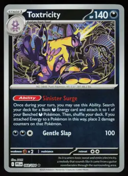 Toxtricity 068/094 Rare Phantasmal Flames Pokemon Reverse Holo Near Mint - Image 1