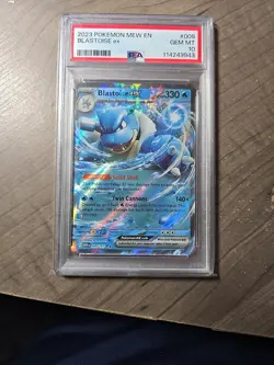 2023 POKEMON MEW EN-151 #009 BLASTOISE EX PSA 10 - Image 1