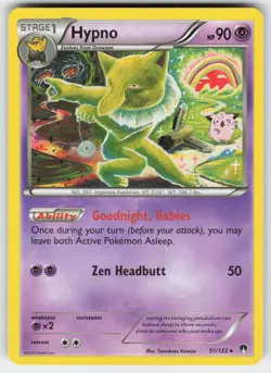 Hypno 51/122 Rare BREAKpoint Pokemon Lightly Played - Image 1