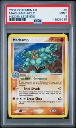 2004 Pokemon EX Hidden Legends Machamp Holo Rare 9/101 PSA 9 MINT - Image 1