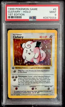 1999 POKEMON BASE SET 1ST EDITION #5 CLEFAIRY-HOLO PSA 9 - Image 2
