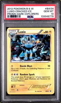 2012 Pokemon B&W Luxio-Cracked Ice Promo -Dark Explorers PSA 10 With Set - Image 3
