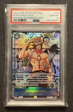 2025 One Piece Portgas D. Ace Manga OP13-119 PSA 10 ENGLISH - Image 1
