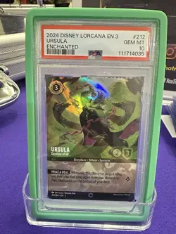Disney Lorcana Ursula Deceiver of All Enchanted PSA 10 - Image 2