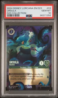 2024 Disney Lorcana D23 Expo Collection Ursula Deceiver Foil #3 PSA 10 Gem Mint - Image 1