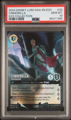 2024 DISNEY LORCANA EN D23-D23 EXPO PROMO #02 CINDERELLA - STOUTHEARTED PSA 10 - Image 1