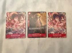 Bandai One Piece Card Game Monkey D. Luffy Promo P-007/P-006 3x Cards Lot - Image 2